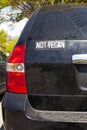 Funny car sticker on the back of an SUV that says ` Not Vegan Royalty Free Stock Photo