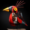 Funny Cardinal: 3d Abstract Sculpture Inspired By Basquiat, Picasso, And More