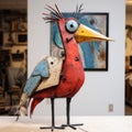 Funny Cardinal: 3d Abstract Sculpture Inspired By Basquiat, Picasso, And More