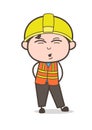 Funny Caricature Face - Cute Cartoon Male Engineer Illustration Royalty Free Stock Photo