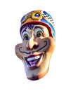 Funny Caricature Man Head Sculpture Isolated Photo