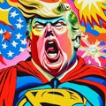 Funny Caricature Superhero Donald Trump Portrait