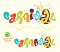 Funny carnival lettering with portuguese version