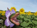 Funny Carnivorous Man Eating Plant Royalty Free Stock Photo