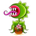 funny carnivorous plant cartoon illustration of cute Royalty Free Stock Photo