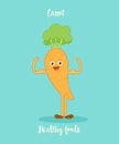 Funny carrot with biceps.