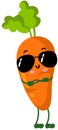 Funny carrot mascot with sunglasses