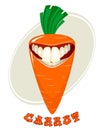 Funny carrot on white