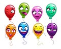 Funny cartoon balloons with comic faces