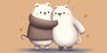 funny cartoon bears hug each other, Lets Hug Day, copy space