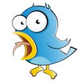 Funny cartoon bird