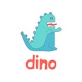 Funny cartoon dino logo