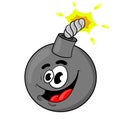 Funny cartoon bomb. the design of the character. vector illustration Royalty Free Stock Photo