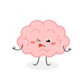 Funny cartoon brain with disgusted facial expression