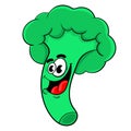 Funny cartoon broccoli . the design of the character. vector illustration Royalty Free Stock Photo