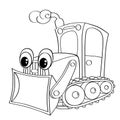 Funny cartoon bulldozer