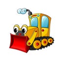 Funny cartoon bulldozer