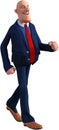 Funny Cartoon Businessman Walking, Isolated, Business, Sales, Marketing
