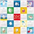 Funny cartoon calendar with sheep Royalty Free Stock Photo