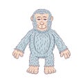 Funny cartoon calm yeti