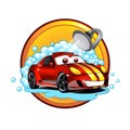 Funny cartoon Car wash Royalty Free Stock Photo