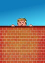 President Donal Trump Funny Build a Wall Cartoon