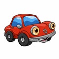 Funny cartoon cars - red car cartoon