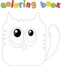 Funny cartoon cat. Coloring book for kids Royalty Free Stock Photo