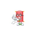 A funny cartoon character of chinese red scroll with a menu Royalty Free Stock Photo