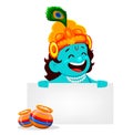 Funny cartoon character Lord Krishna Royalty Free Stock Photo