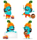 Funny cartoon character Lord Krishna Royalty Free Stock Photo