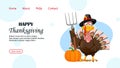 Funny cartoon character Thanksgiving Turkey bird