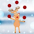 A funny cartoon Christmas Reindeer. Vector illustration Royalty Free Stock Photo