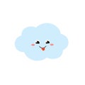 Cheerful cartoon cloud character in flat style
