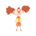 Funny cartoon clown in a medieval costume and painted face colorful character vector Illustration Royalty Free Stock Photo