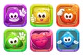 Funny cartoon colorful glossy shape characters