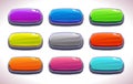 Funny cartoon colorful long horizontal buttons Royalty Free Stock Photo