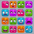 Funny cartoon colorful square faces Royalty Free Stock Photo