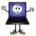 Funny Cartoon Computer Smiling