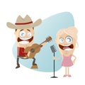 Funny cartoon country singers