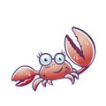 Funny cartoon crab. Vector Illustration Royalty Free Stock Photo