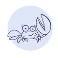 Funny cartoon crab. Vector Illustration Royalty Free Stock Photo