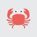 Funny cartoon crab on white background Royalty Free Stock Photo