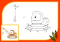 Funny cartoon crane. Connect dots and get image. Royalty Free Stock Photo