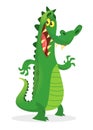 Funny cartoon crocodile alligator. Vector illustration. Design for print, mascot or children book illustration Royalty Free Stock Photo