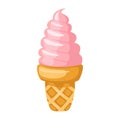 Funny cartoon cute ice cream. Isolated vector illustration. Flat icon. Beautiful sweet . design.