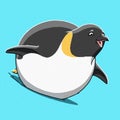 Funny cartoon cute Imperial penguin illustration