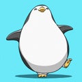 Funny cartoon cute Imperial penguin illustration