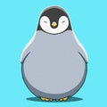 Funny cartoon cute Imperial penguin illustration