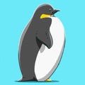 Funny cartoon cute Imperial penguin illustration